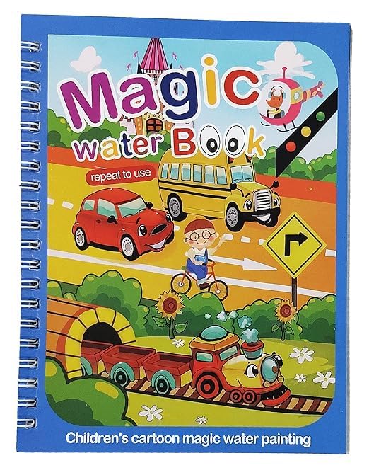 The Baby Magic Water Book for Kids 2-5 Years Colouring Books Set | Reusable Activity Book for Kids, Drawing Book and Pen |Coloring Doodle Board Games for Kids (8 Pages Each)