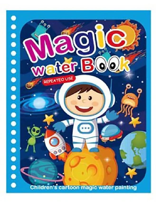 The Baby Magic Water Book for Kids 2-5 Years Colouring Books Set | Reusable Activity Book for Kids, Drawing Book and Pen |Coloring Doodle Board Games for Kids (8 Pages Each)