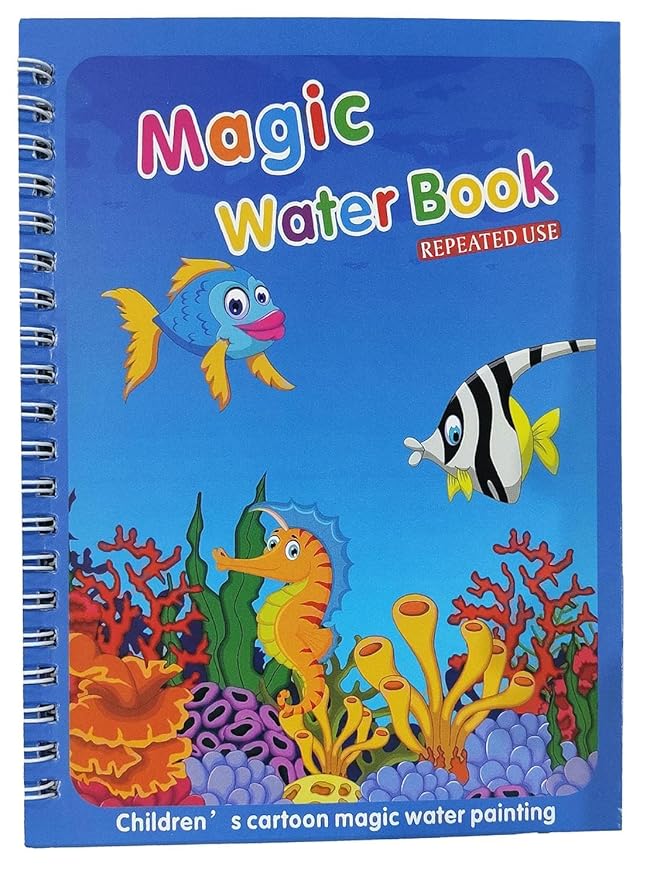 The Baby Magic Water Book for Kids 2-5 Years Colouring Books Set | Reusable Activity Book for Kids, Drawing Book and Pen |Coloring Doodle Board Games for Kids (8 Pages Each)