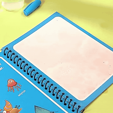 The Baby Magic Water Book for Kids 2-5 Years Colouring Books Set | Reusable Activity Book for Kids, Drawing Book and Pen |Coloring Doodle Board Games for Kids (8 Pages Each)